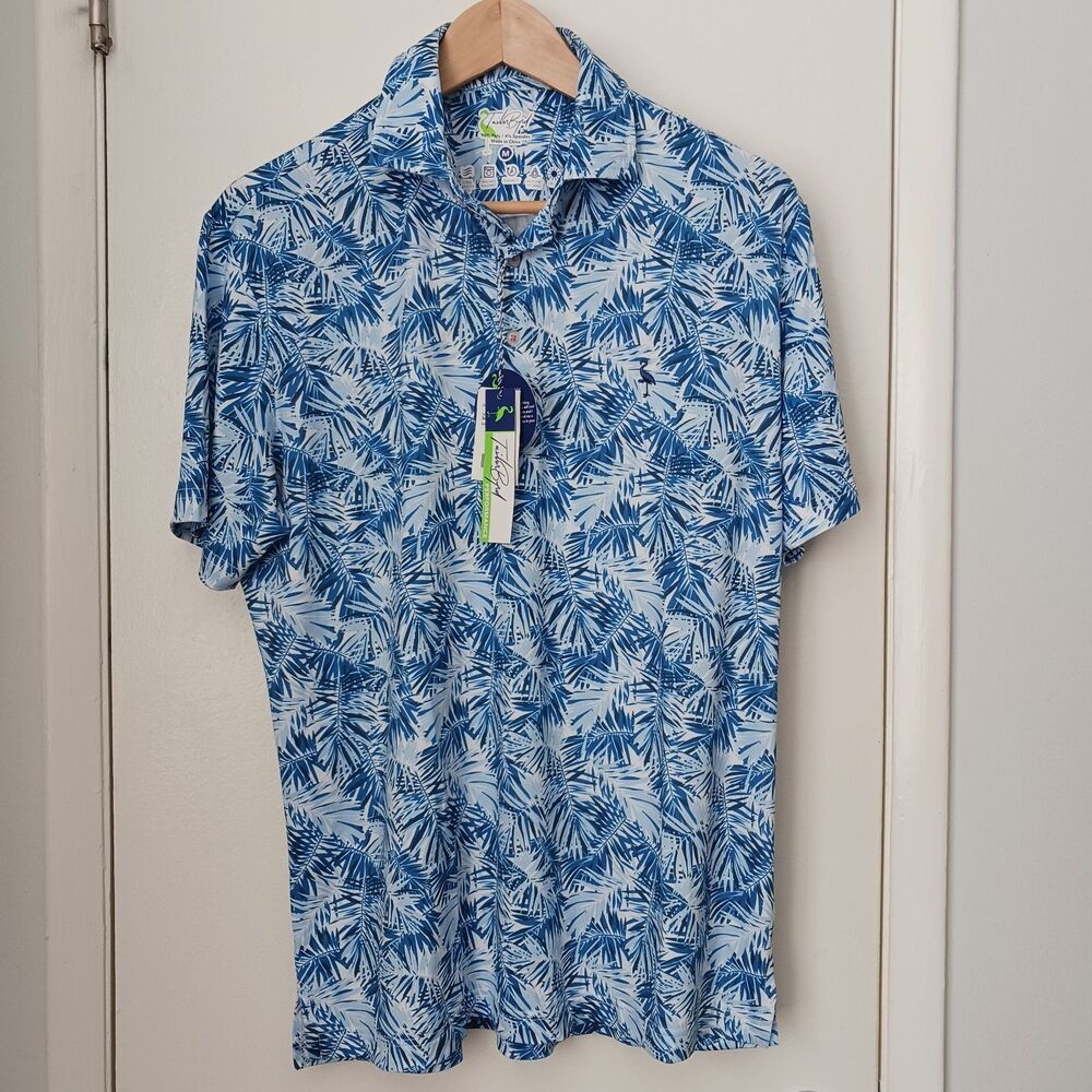 Tailorbyrd Performance Golf Polo Shirt Blue Quick Dry Men's Size Medium New